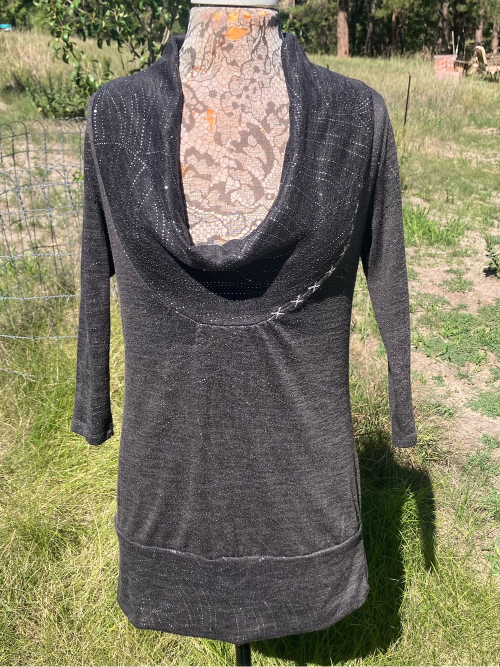 Daytrip Charcoal Black Cowl-Neck Sweater